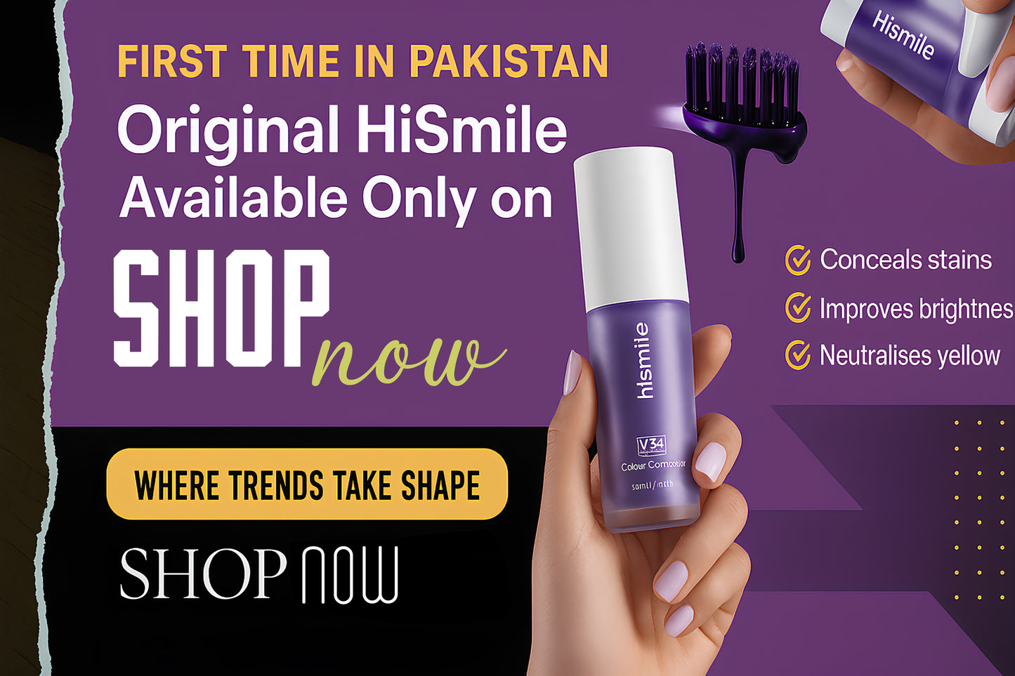 HiSmile V34™ – No More Yellow Stains, Just Bright Smiles
