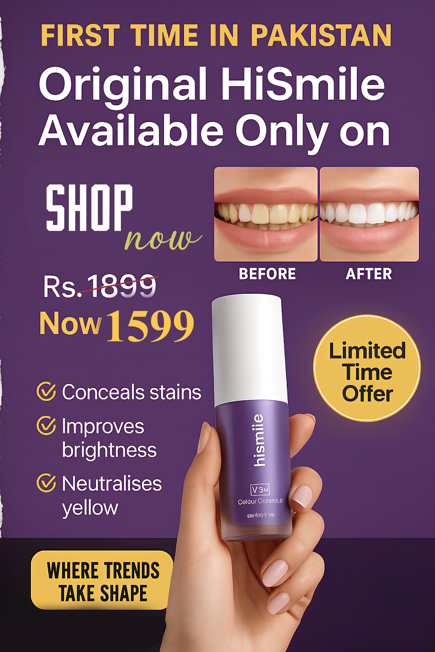 HiSmile V34™ – No More Yellow Stains, Just Bright Smiles